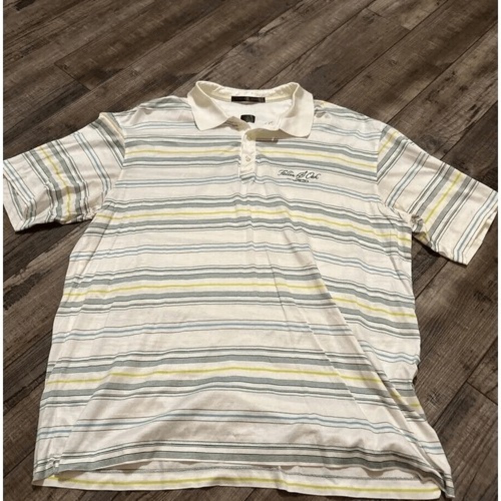 Tiger Woods Collection Golf Polo Shirt Mens White‎ DriFit Performance